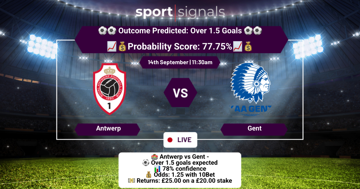 Antwerp vs Gent
Over 1.5 Goals
