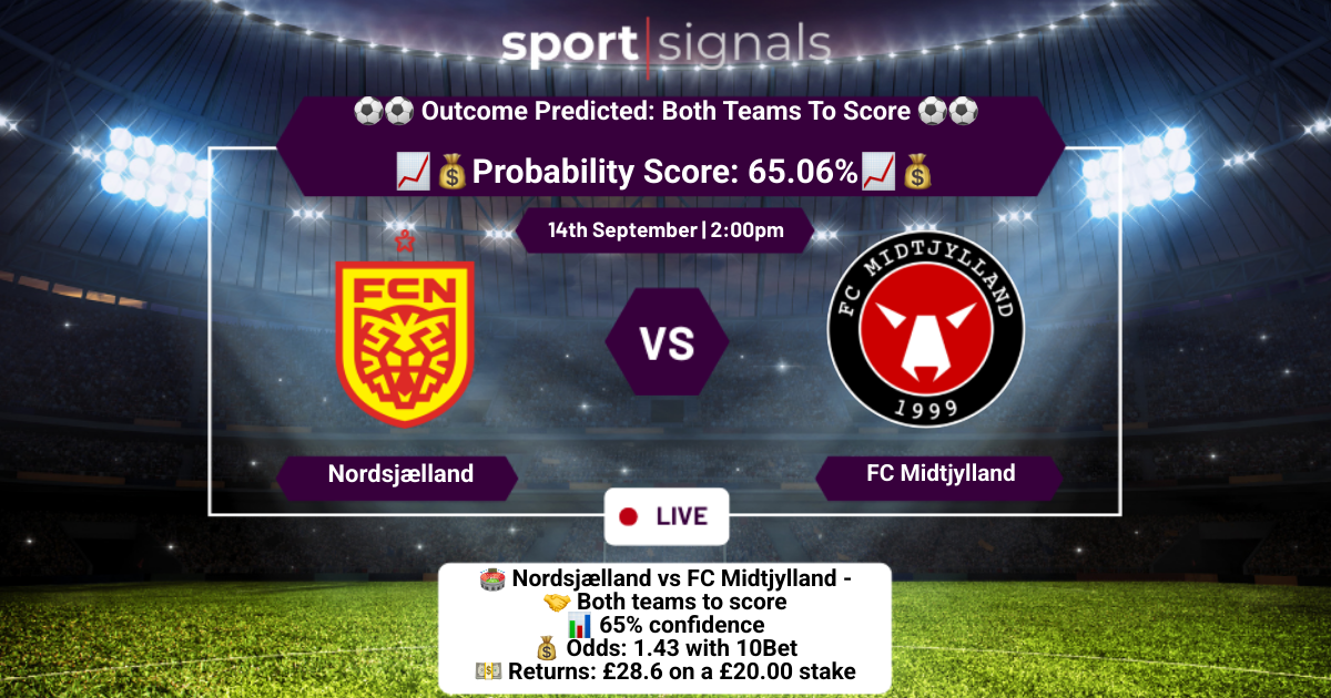 Nordsjælland vs FC Midtjylland
Both Teams To Score