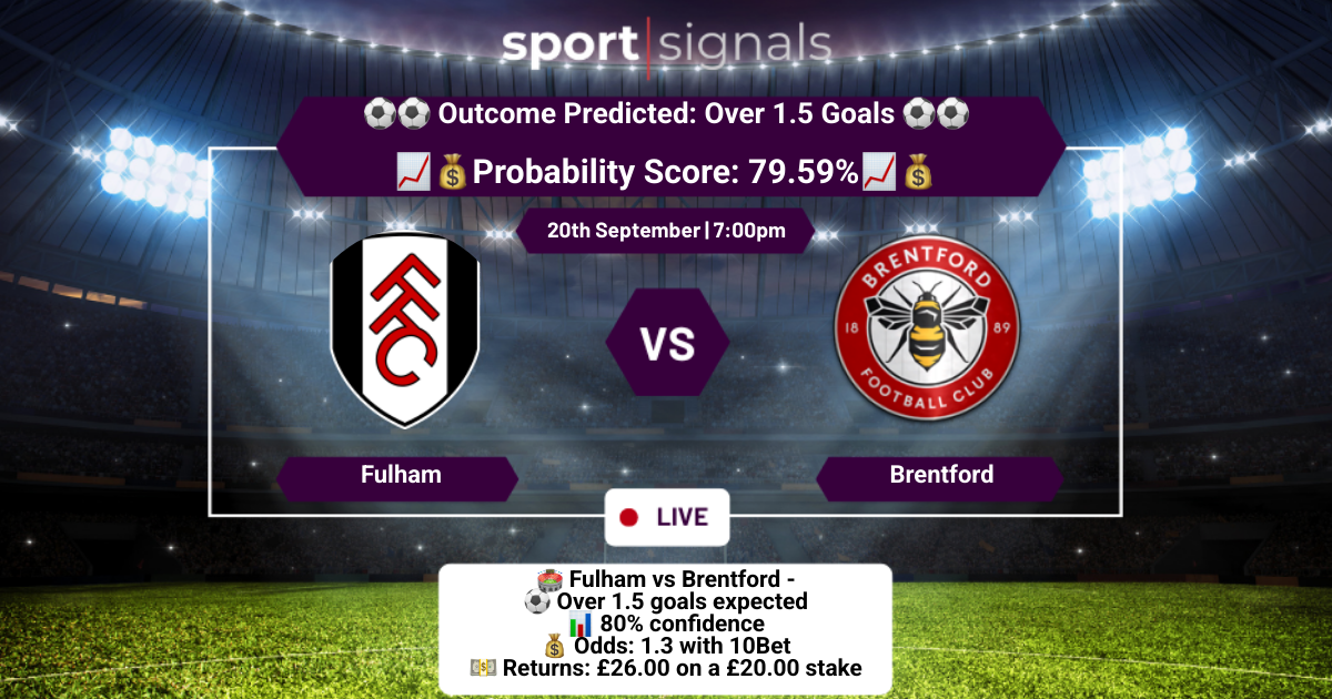 Fulham vs Brentford
Over 1.5 Goals