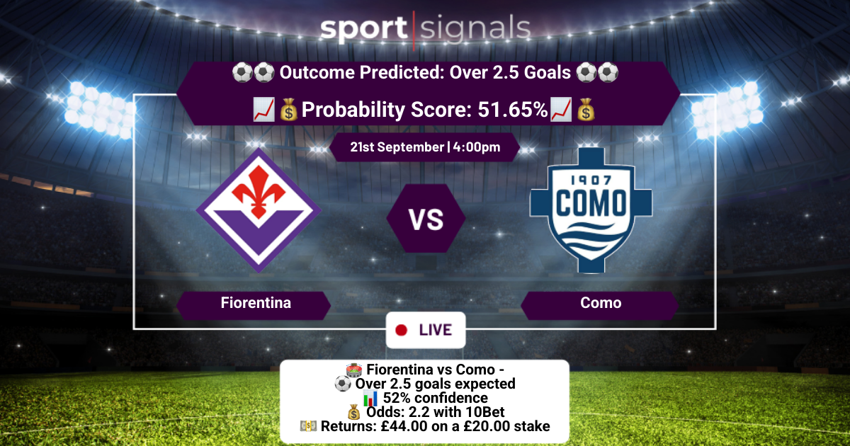 Fiorentina vs Como
Over 2.5 Goals
