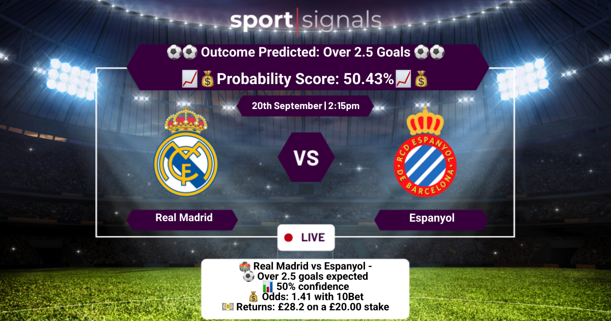 Real Madrid vs Espanyol
Over 2.5 Goals