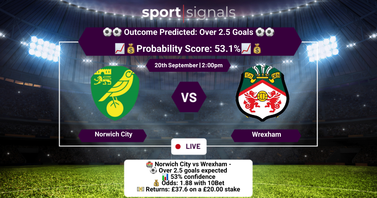 Norwich City vs Wrexham
Over 2.5 Goals