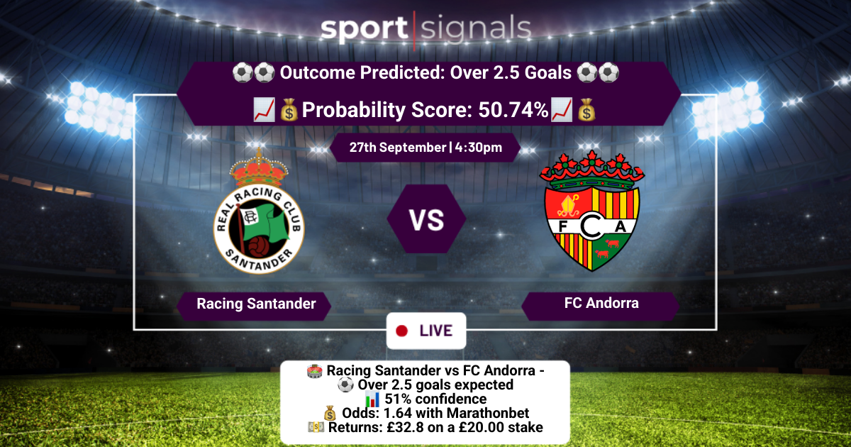 Racing Santander vs FC Andorra
Over 2.5 Goals