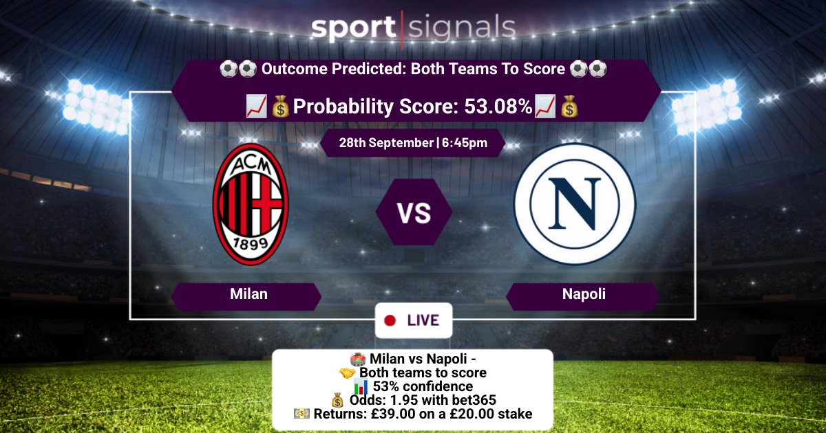 Milan vs Napoli
Both Teams To Score