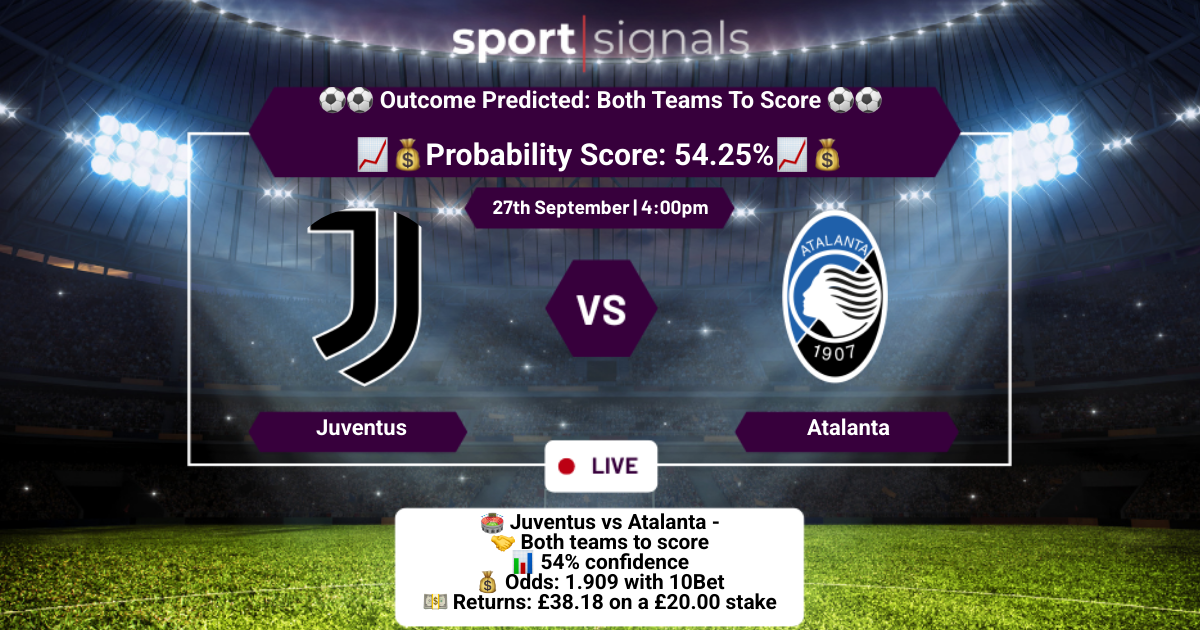 Juventus vs Atalanta
Both Teams To Score