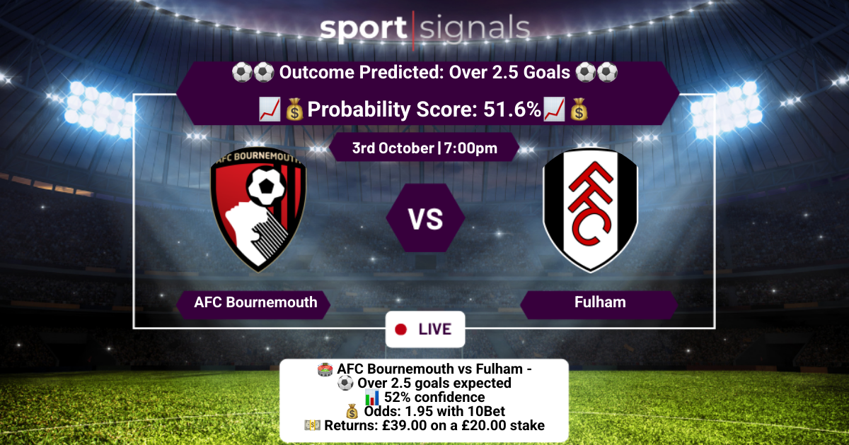 AFC Bournemouth vs Fulham
Over 2.5 Goals