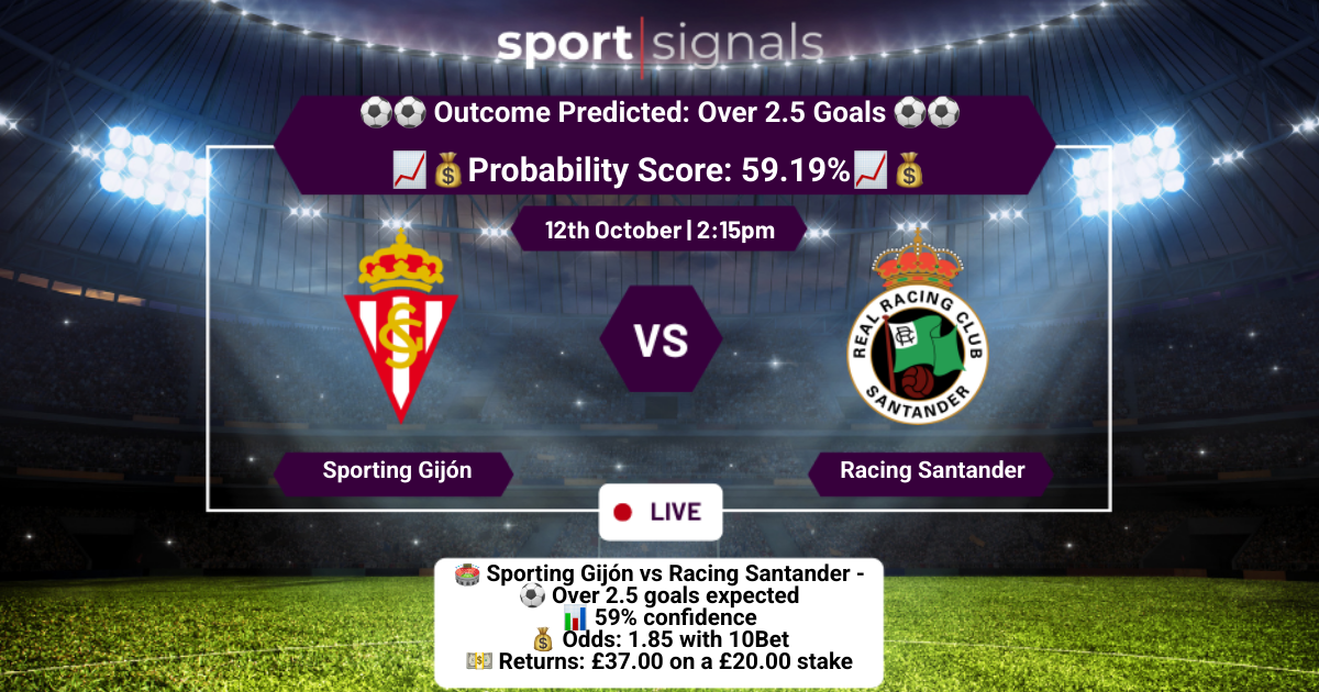Sporting Gijón vs Racing Santander
Over 2.5 Goals