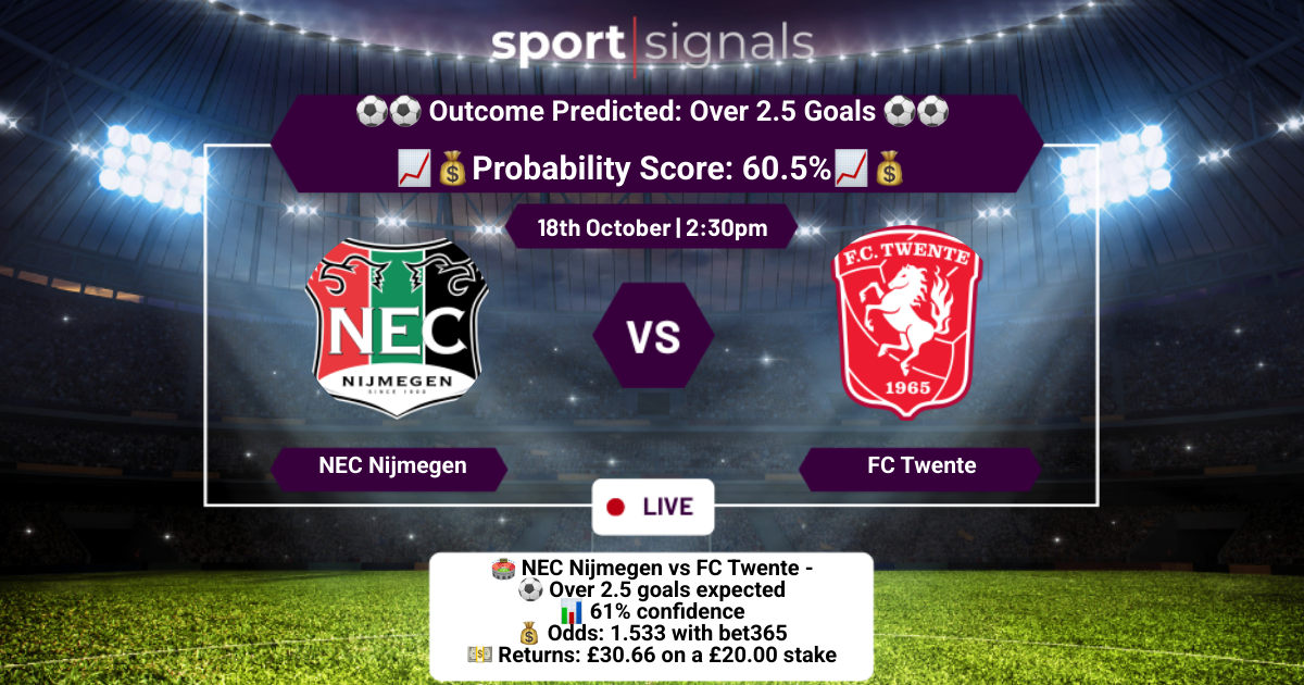 NEC Nijmegen vs FC Twente
Over 2.5 Goals