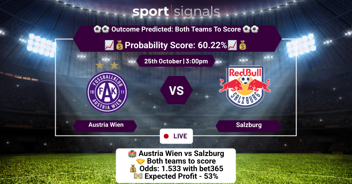 Austria Wien vs Salzburg
Both Teams To Score