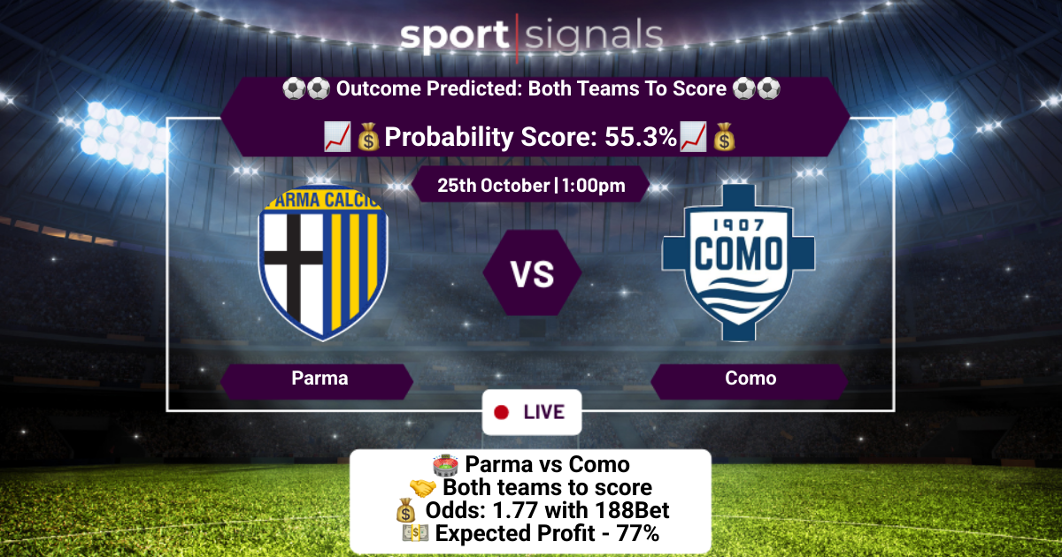 Parma vs Como
Both Teams To Score