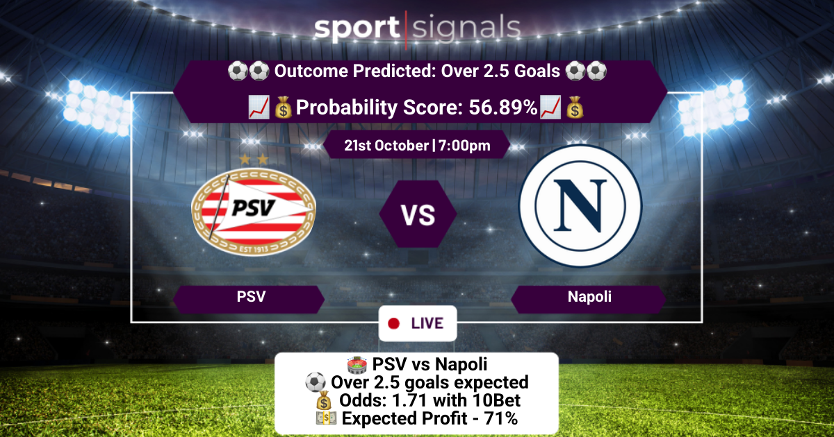 PSV vs Napoli
Over 2.5 Goals