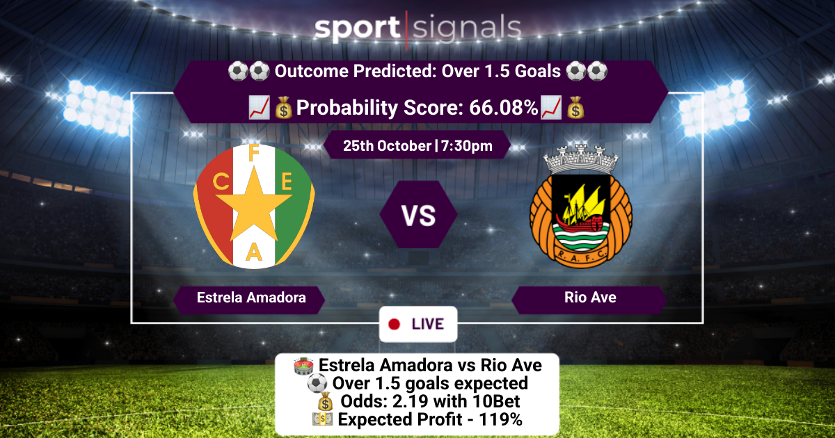 Estrela Amadora vs Rio Ave
Over 1.5 Goals