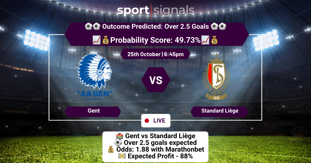 Gent vs Standard Liège
Over 2.5 Goals