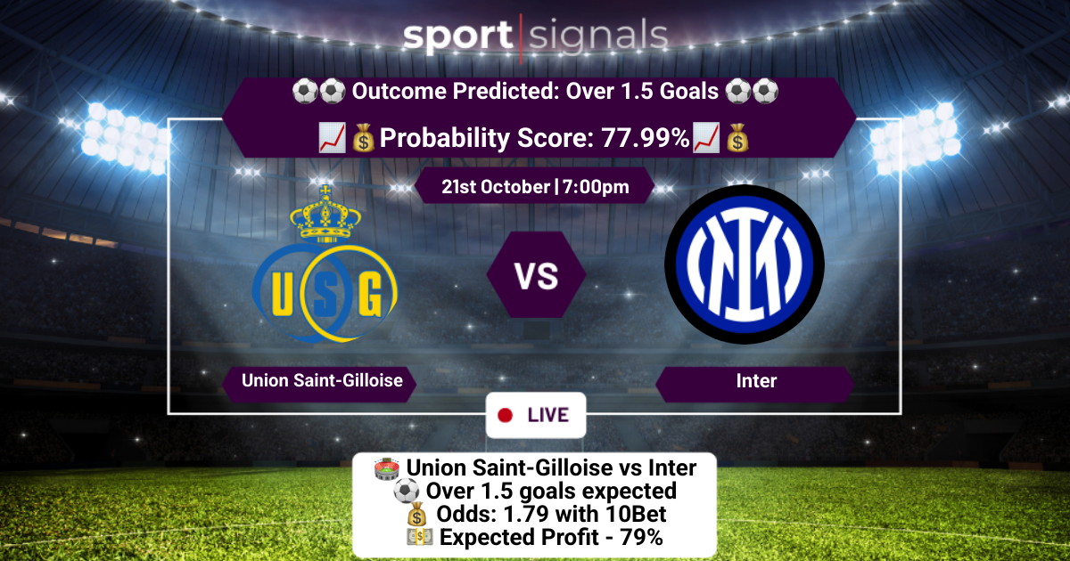Union Saint-Gilloise vs Inter
Over 1.5 Goals