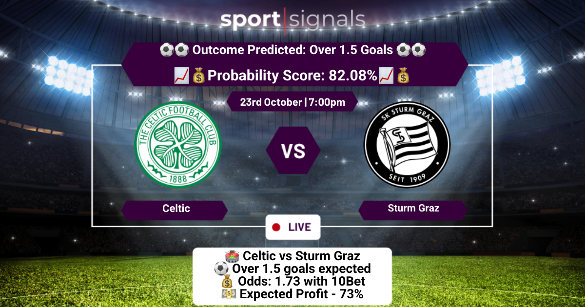 Celtic vs Sturm Graz
Over 1.5 Goals