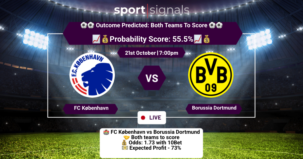 FC København vs Borussia Dortmund
Both Teams To Score