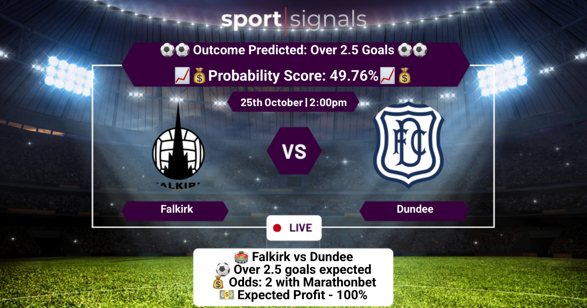 Falkirk vs Dundee
Over 2.5 Goals