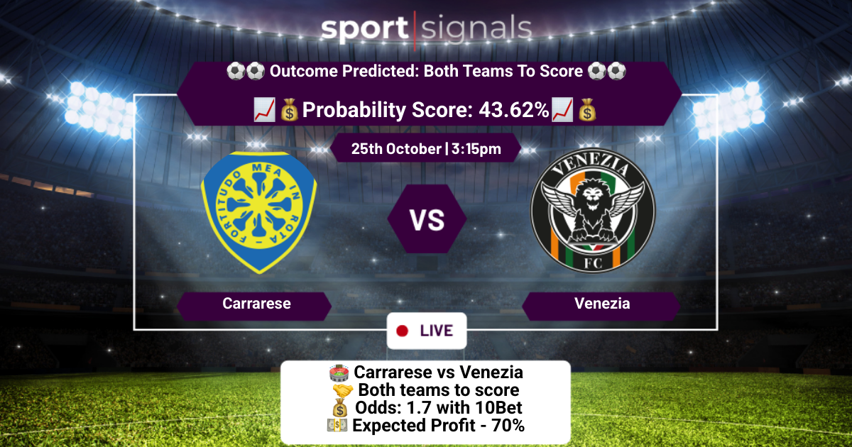 Carrarese vs Venezia
Both Teams To Score