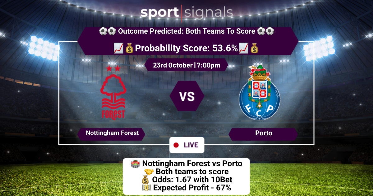 Nottingham Forest vs Porto
Both Teams To Score