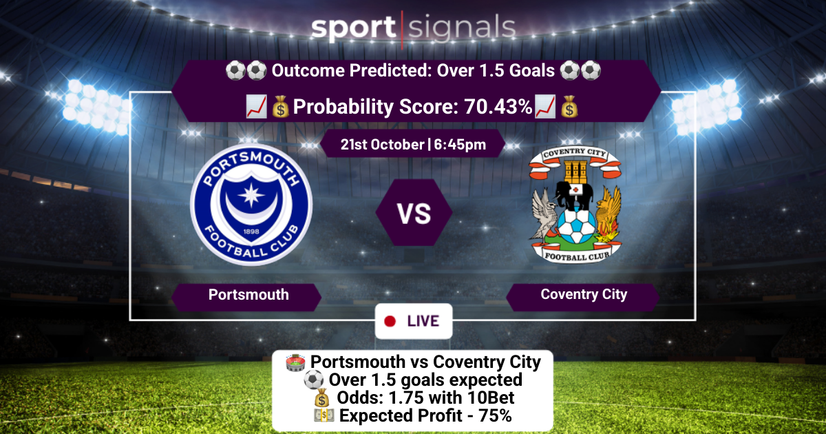 Portsmouth vs Coventry City
Over 1.5 Goals