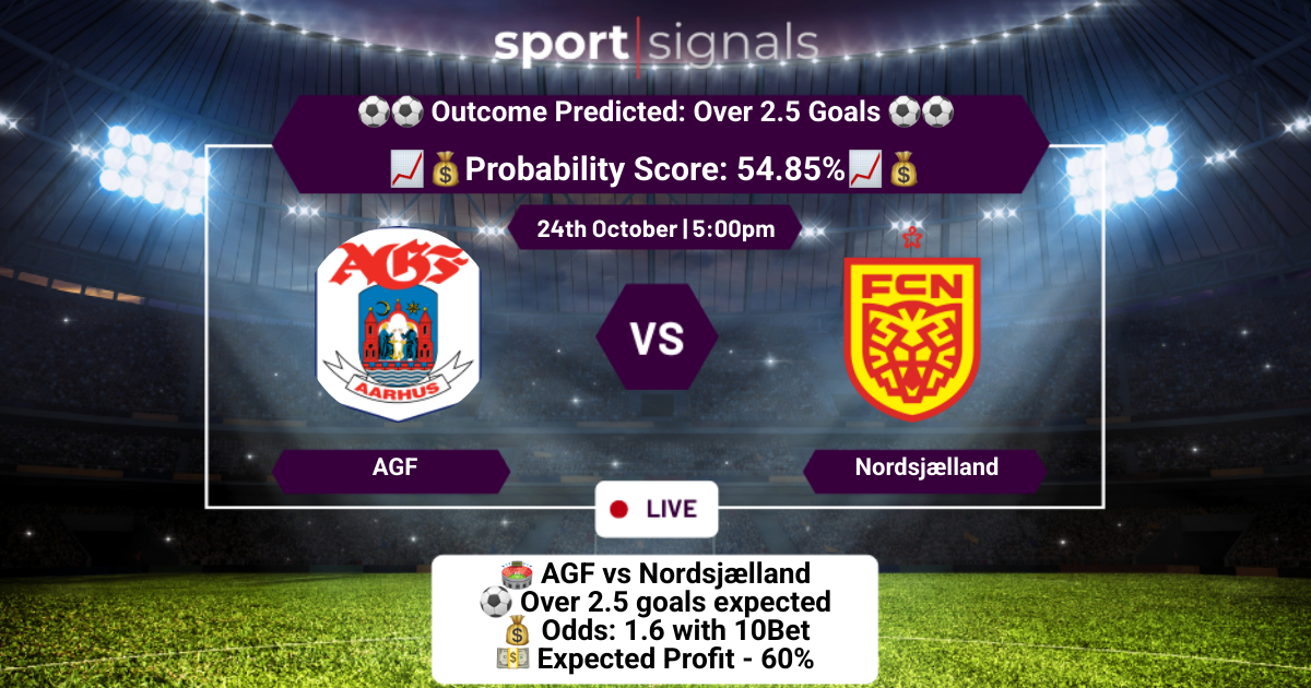 AGF vs Nordsjælland
Over 2.5 Goals