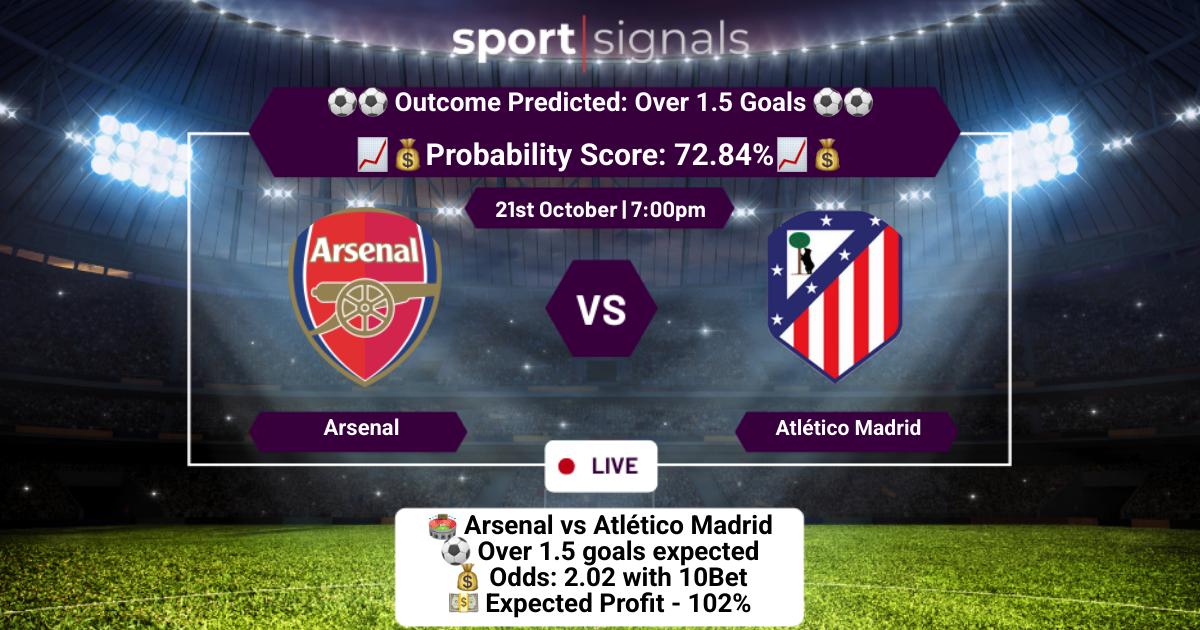 Arsenal vs Atlético Madrid
Over 1.5 Goals