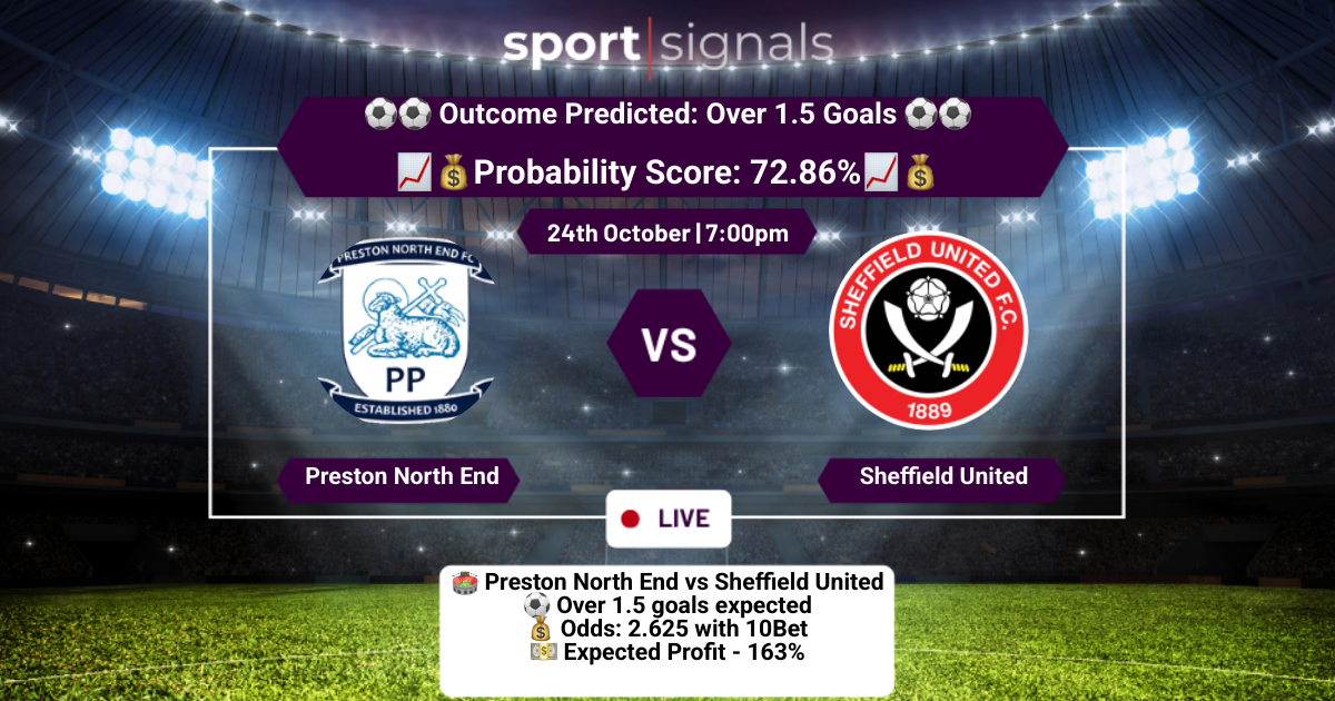 Preston North End vs Sheffield United
Over 1.5 Goals