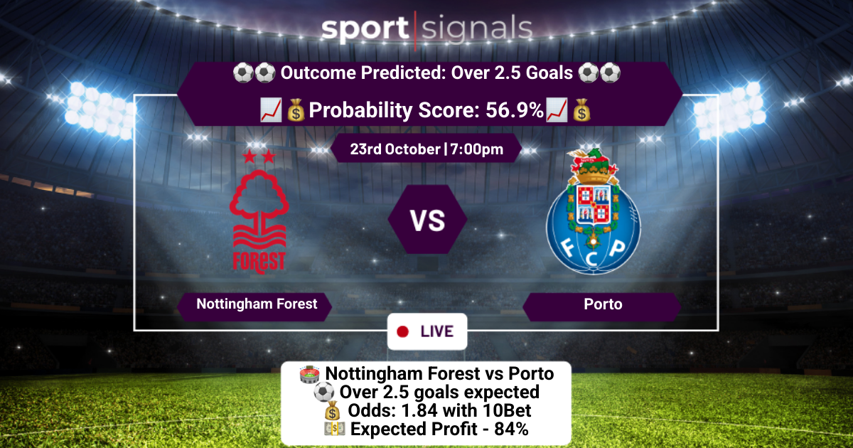 Nottingham Forest vs Porto
Over 2.5 Goals