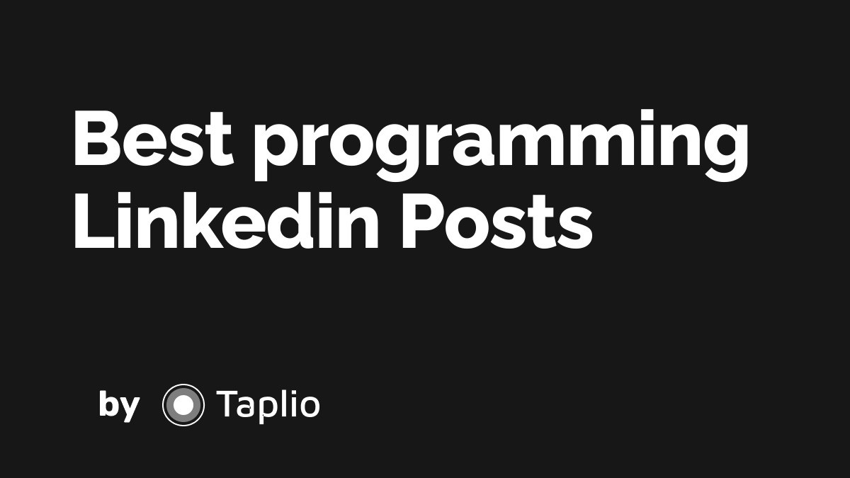 Best programming Linkedin Posts
