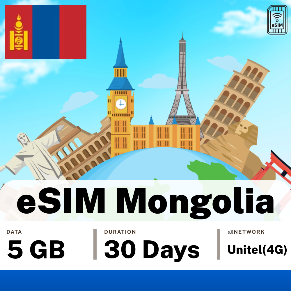 eSIM Mongolia - 5 GB - 30 Days | from $33.60