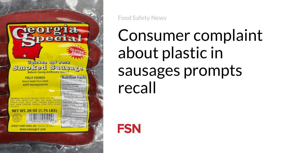 Consumer complaint about plastic in sausages prompts recall