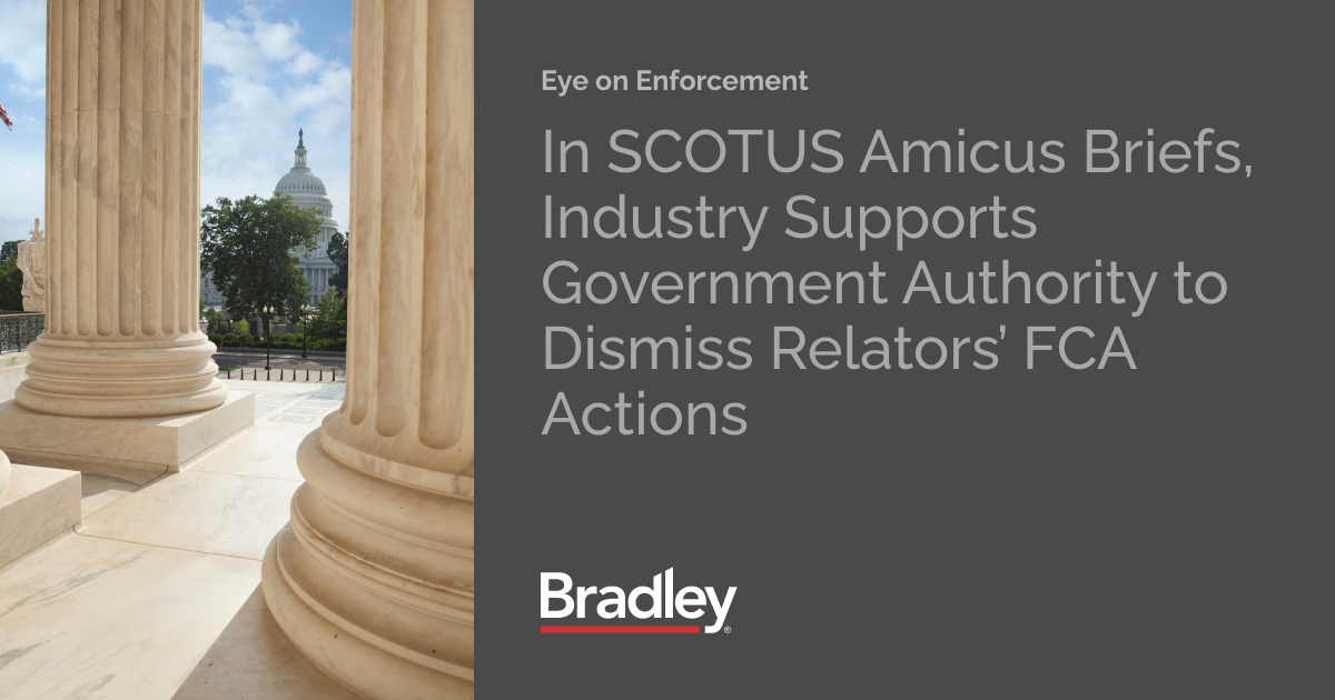 In SCOTUS Amicus Briefs, Industry Supports Government Authority to
