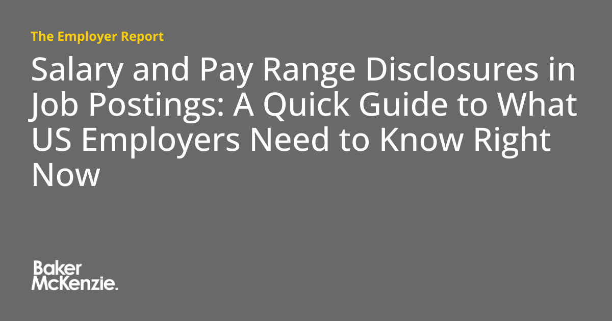 Salary and Pay Range Disclosures in Job Postings A Quick Guide to What