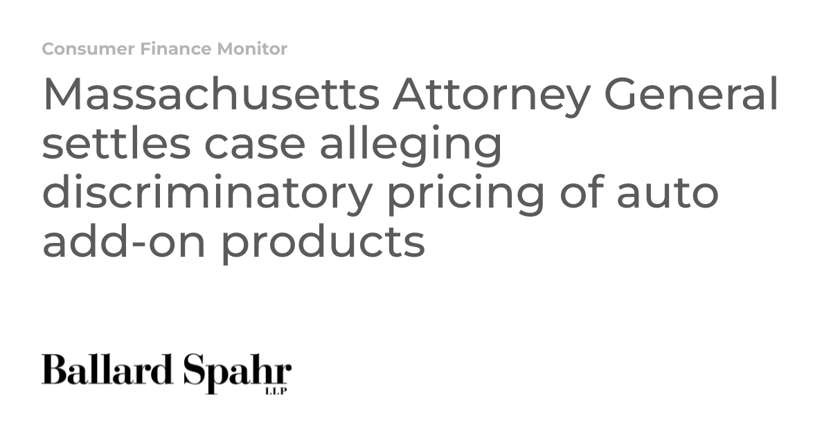 Massachusetts Attorney General settles case alleging discriminatory