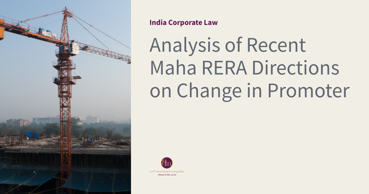Analysis of Recent Maha RERA Directions on Change in Promoter India