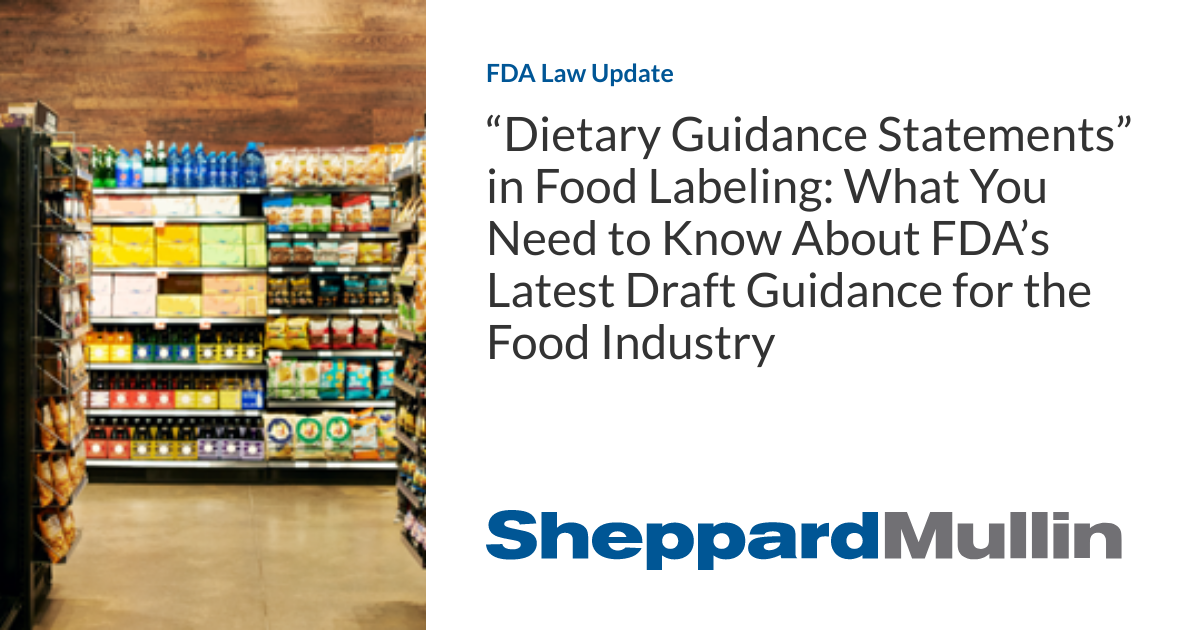 “Dietary Guidance Statements” in Food Labeling What You Need to Know