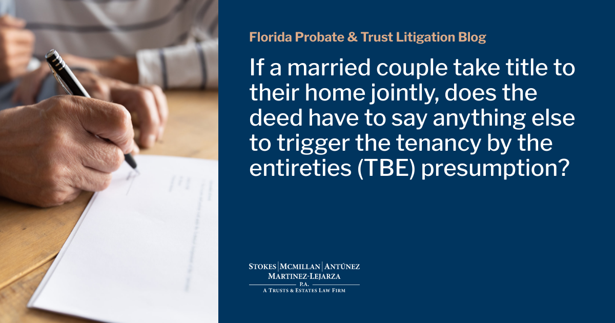 If a married couple take title to their home jointly, does the deed