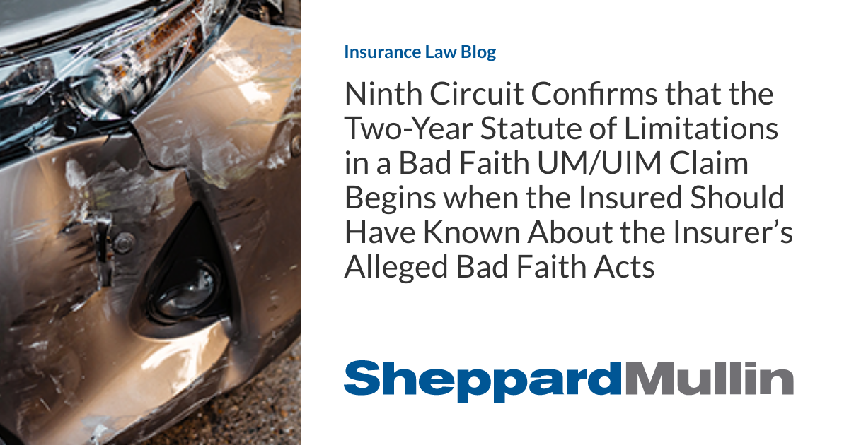 Ninth Circuit Confirms that the TwoYear Statute of Limitations in a