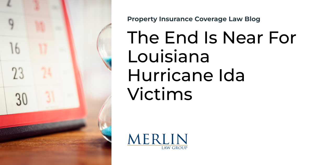 The Finish Is Close to For Louisiana Hurricane Ida Victims | Property Insurance coverage Protection Regulation Weblog