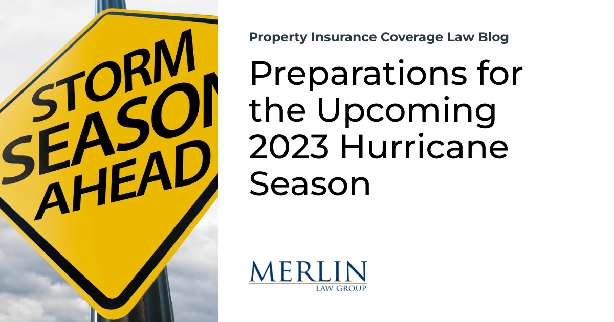 Preparations for the Upcoming 2023 Hurricane Season | Property Insurance coverage Protection Legislation Weblog