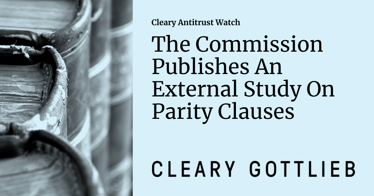 The Commission Publishes An External Study On Parity Clauses | Cleary ...