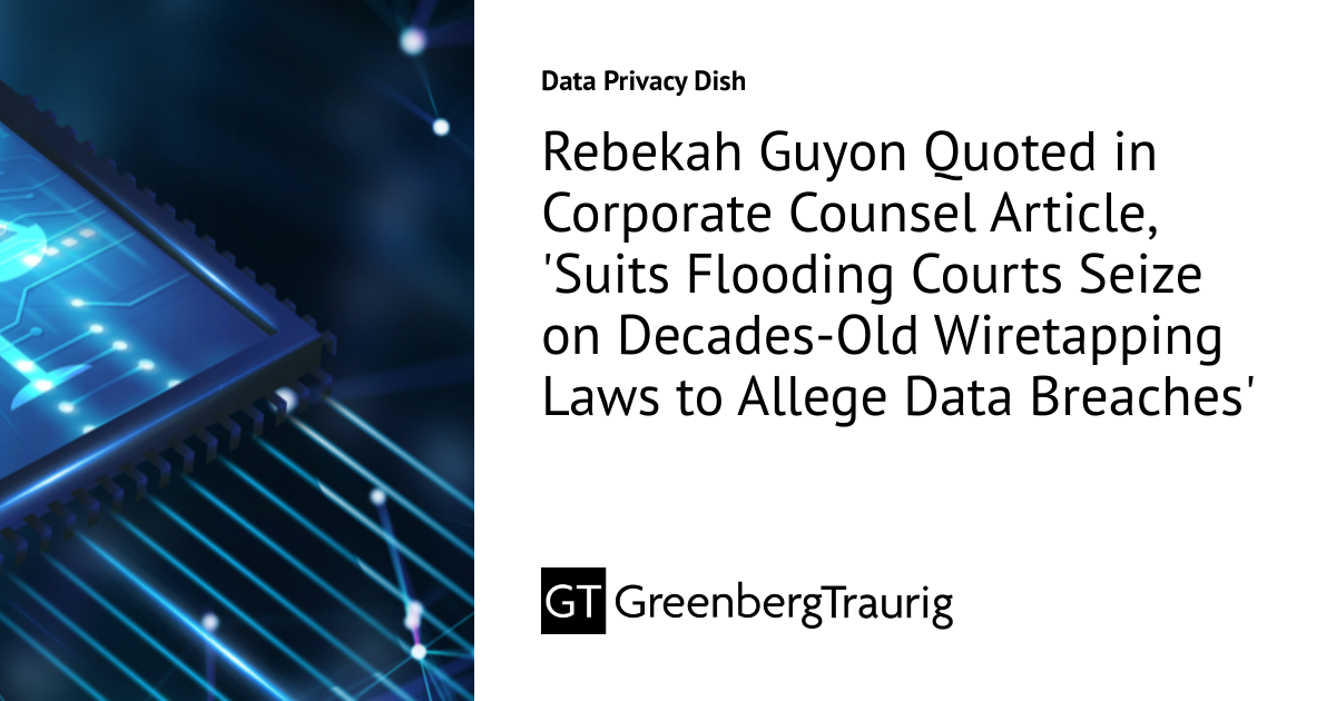Rebekah Guyon Quoted In Corporate Counsel Article Suits Flooding Rebekah Guyon Quoted In Corporate Counsel Article Suits Flooding