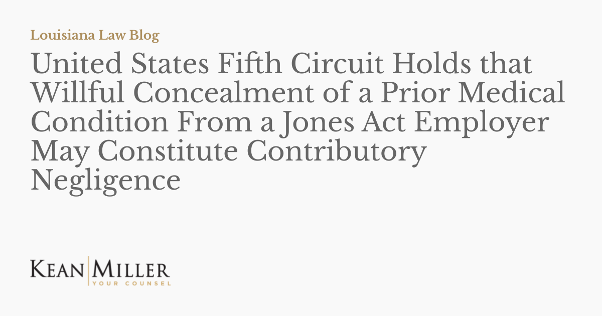 United States Fifth Circuit Holds that Willful Concealment of a Prior