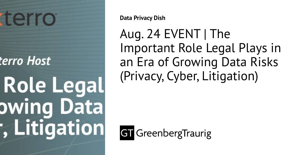Aug. 24 EVENT | The Important Role Legal Plays in an Era of Growing ...