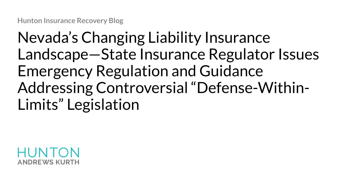 Nevada’s Changing Liability Insurance Landscape—State Insurance