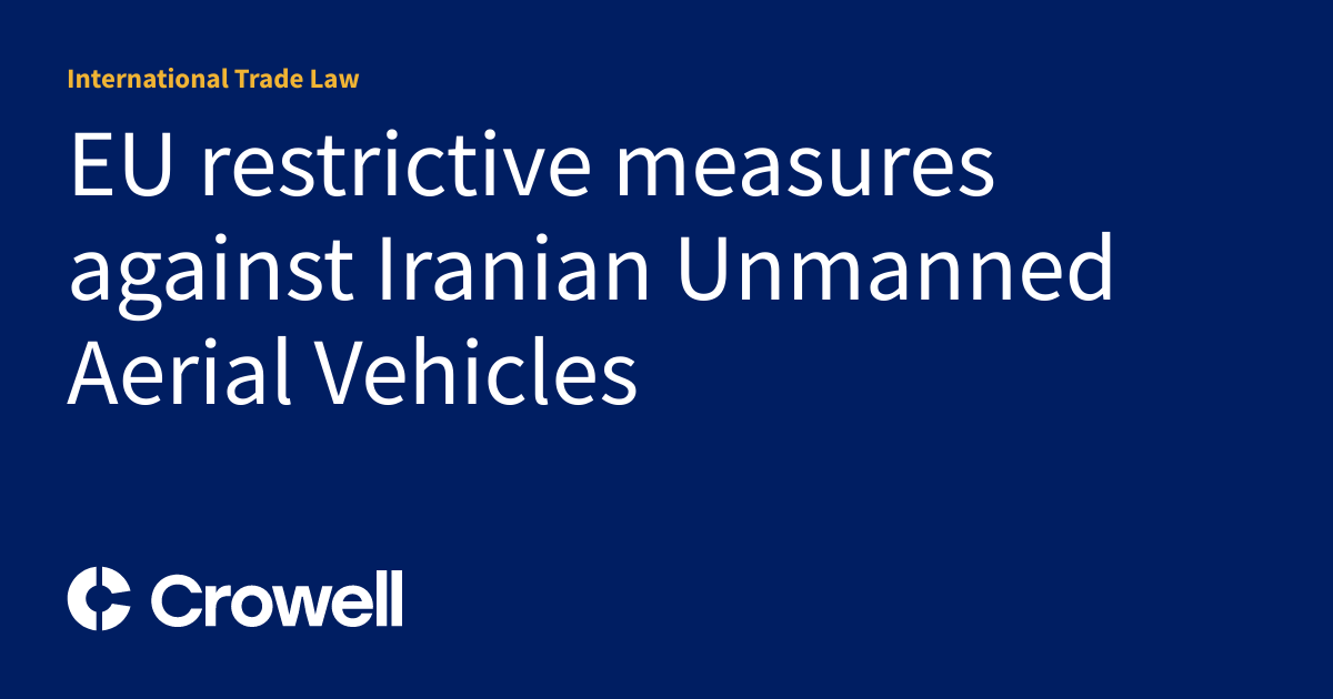 EU restrictive measures against Iranian Unmanned Aerial Vehicles