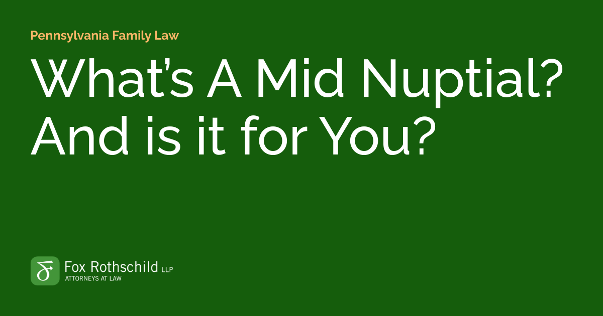 What’s A Mid Nuptial? And is it for You? What’s A Mid Nuptial? And is it for You?