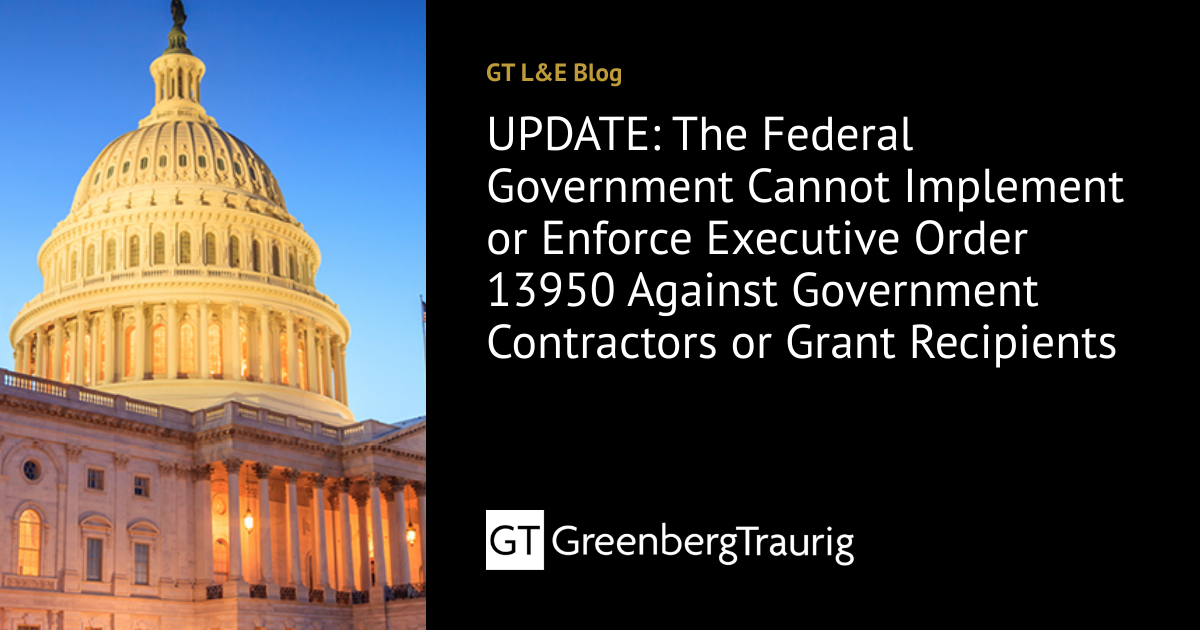 UPDATE: The Federal Government Cannot Implement or Enforce 