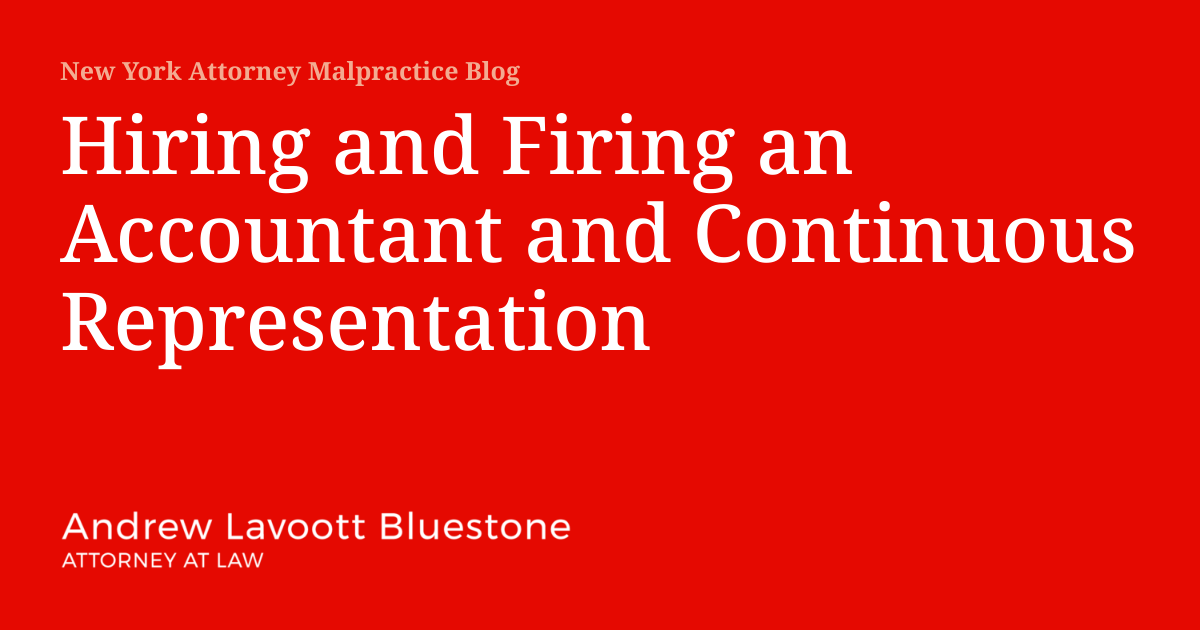 Hiring and Firing an Accountant and Continuous Representation New