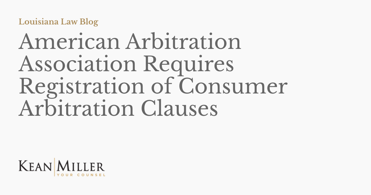 American Arbitration Association Requires Registration of Consumer